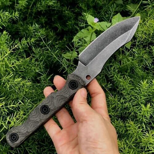 Free shipping High hardness 62HRC manual straight knife VG10 steel blade Flax handle outdoor survival camp EDC tool