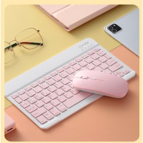 10 inch Slim Mini Bluetooth Keyboard and Mouse For Android iphone Tablet Wireless Keyboard For iPad IOS Phone Russian Spanish