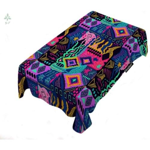 Bohemian Tablecloth Home Ethnic Tribal Geometric Aztec Diamond Boho Triangles Polyester Rectangular Décor