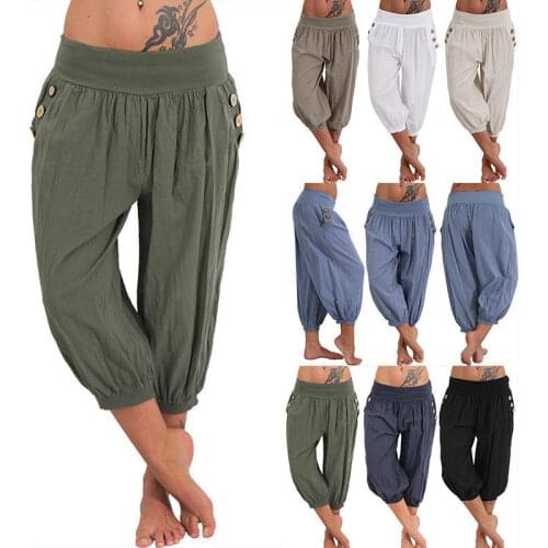 Womens Summer New Aladdin Casual Pants Plus Size Pants
