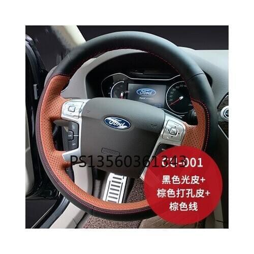 Suitable for Ford Mondeo Edge Kuga Focus Fiesta hand stitched steering wheel cover leather suede grip cover