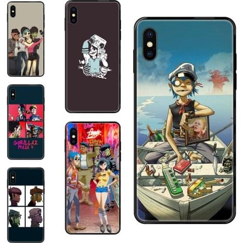 Lovely cute For Galaxy S20 S10e S10 S9 S8 S7 S6 S5 edge Lite Plus Ultra Gorillaz Black Soft TPU Case Protective