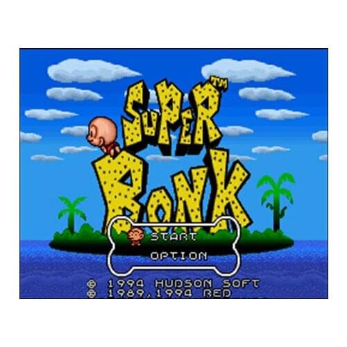 Super Bonk NTSC Version 16 Bit 46 Pin Big Gray Game Card For USA Game Players