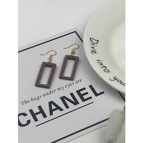 Personality Fashion Woman Earrings Square Irregular Characters Alloy Exaggeration Party Wood Earrings Accessories Jewelry 2018