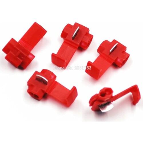 20pcs/lot Red Scotch Lock Quick Splice Crimp Terminal 22-18 AWG Wire Connector For 0.5-1.0 Wire