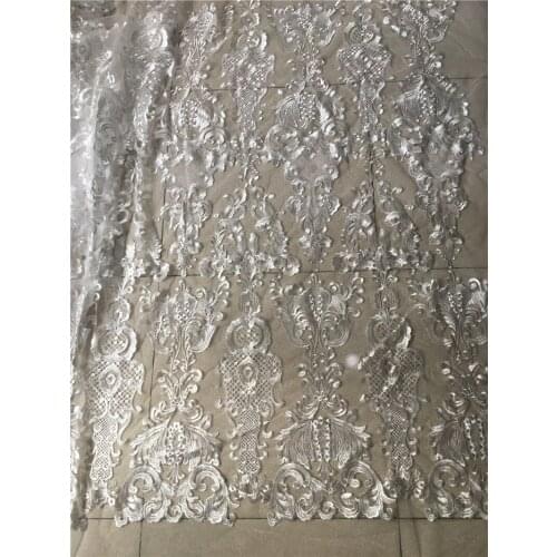 Good looking embroidewred YG-801 best quality embroidered african tulle mesh lace fabric for fashion show dress