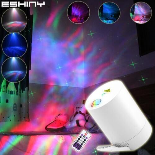 ESHINY Laser RGB LED Galaxy Aurora Night Light For Kids Big Stars Sky Projector USB Nebula Lamp Bedroom Beside Lamp Gift B205N7