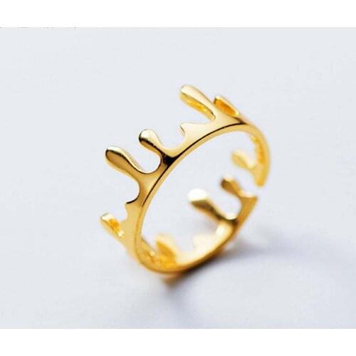 Fashion Ring Small Open Imperial Crown Ringen Jewelry Female Cool Cute Midi Ring for Women Party Gifts Promise Rings for Couples