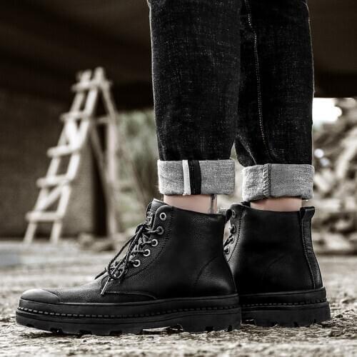 A flat mens black for man leather High zapatillas male sneaker Sneaker casual negras leisure hombre with hightop high shoes men