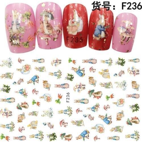 5 sheets mixed design beauty ADhesive Nails Art decorations Stickers decals nail accessories manicure DIY tools F236-240