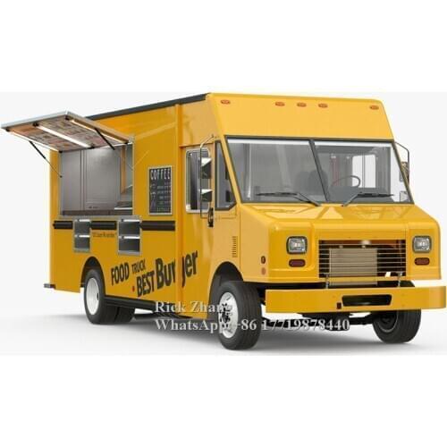 China Custom Mobile Street Fast Vending Burger Truck Fast Food Carts Used Car Van Food Trailers with Freezer for Sale Europe