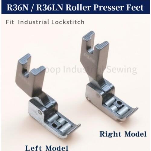 R36N R36LN Presser Foot Industrial Sewing Machine Left and Right Narrow Hinged Roller Foot with Wheel on Bottom