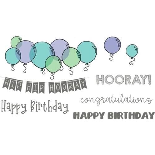 Hooray Happy Birthday Clear Stamp DIY Stencil For Scrapbooking Album Photo Paper Card Craft Fun Embossing Template New