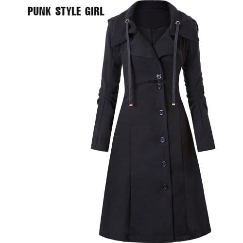 PUNK STYLE GIRL Women's Coats With A Belt