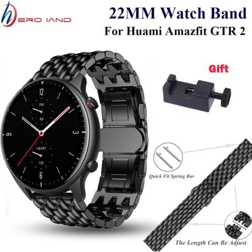 For gtr 2 Watchband Strap for Xiaomi Huami Amazfit Gtr 2/GTR 47mm/Stratos 3 2 Bracelet Band Alloy Replacement Wristband Correa