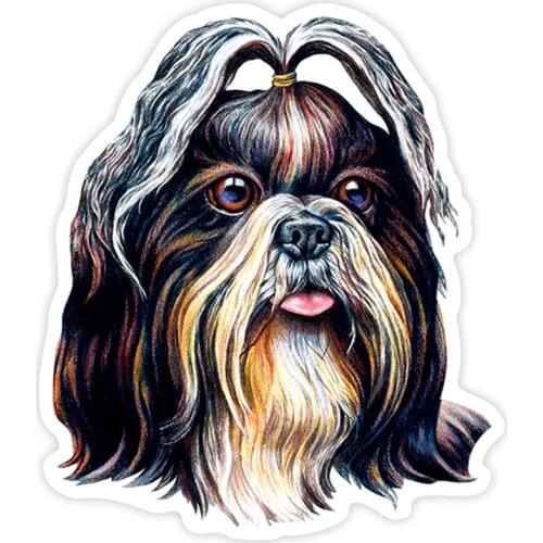 S40290# Various Sizes PVC Decal Shih Tzu Car Sticker Waterproof on Bumper Rear Window Laptop Refrigerator Toilet