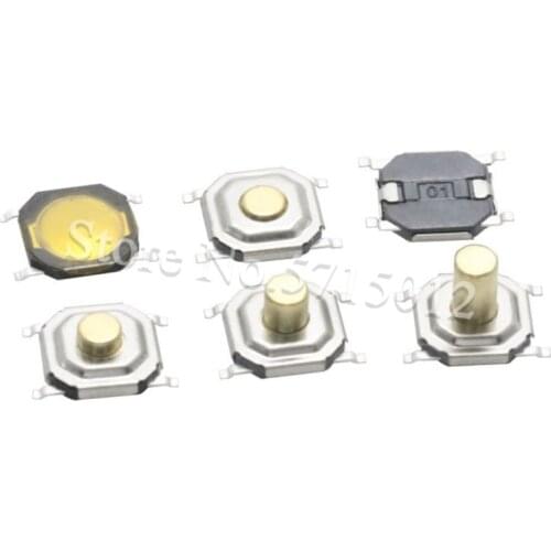 50pcs 4x4x0.8mm Waterproof Dustproof Paster Touch Switch Microswitch Tactile Push Button Switches Control Copper Keys Button