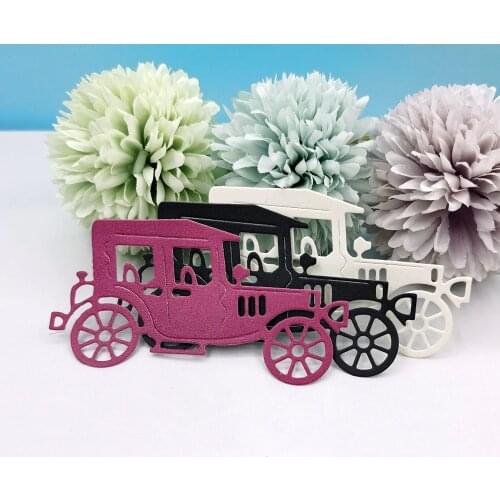 Retro Car Slimline Card Dies Embossing Folder Photo Album Paper Craft Metal Cutting Dies Scrapbooking DIY Clear Stamps