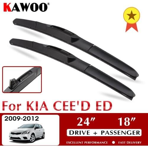 KAWOO Wiper Front Car Wiper Blades For KIA CEE'D ED 2009-2012 Windshield Windscreen Front Window Accessories 24"+18" LHD RHD