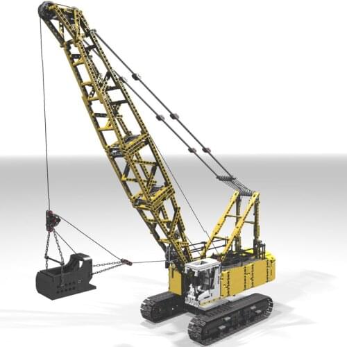 Technology Building Block Mechanical Gear RC MOC-17193 Engineering Car Dragline Excavator Assembling Toy Boy Gift