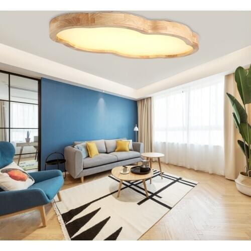 Ultra-thin modern wood Solid wood acrylic burlywood LED ceiling lamp for Living dining bedroom aisle light balcony
