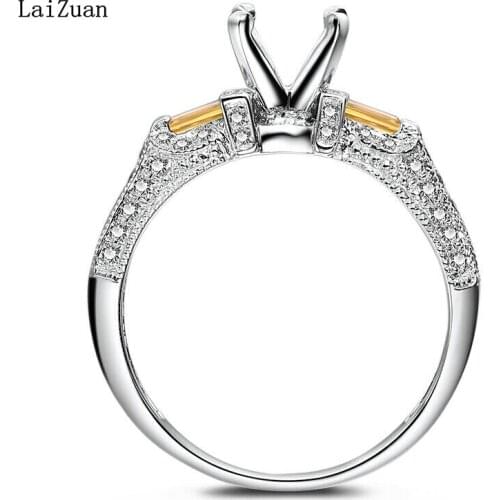 10K White Gold Setting Round 6mm Natural Diamonds Citrine Gemstone Unique Ring