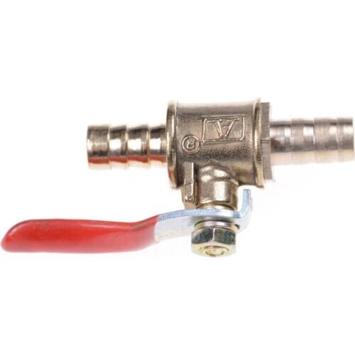 1/4 Fuel Line Shutoff Ball Valve Pipe Fittings Hose Barb 6mm-10mm Hose Barb Inline Brass Water Oil Air Gas