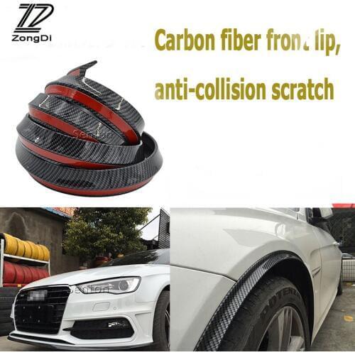 ZD Car Carbon Fiber Bumper Lip Tail Protection Spoilers For VW Passat B5 B6 Polo Golf 4 5 6 7 Chevrolet Cruze Lada Granta RAM