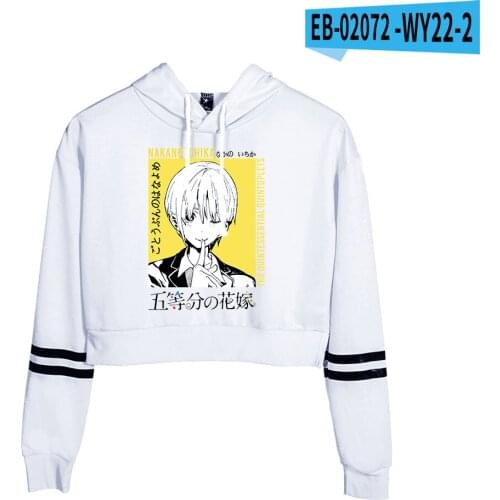 The Quintessential Quintuplets women/grils Harajuku Navel Sweatshirt Crop Top Long Sleeve Hoodie Sweatshirt Casual Sudadear