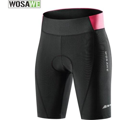 WOSAWE Womens Cycling Shorts Road MTB Bike Shorts with 3D Gel Padded Breathable Quick Dry Female biker Bicycle Riding Tights