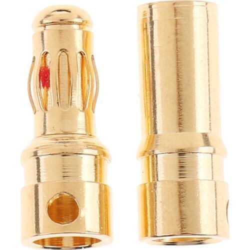 10 Pairs 3.5 mm Gold-plated Banana Plugs Engine Electronic Connectors Parts