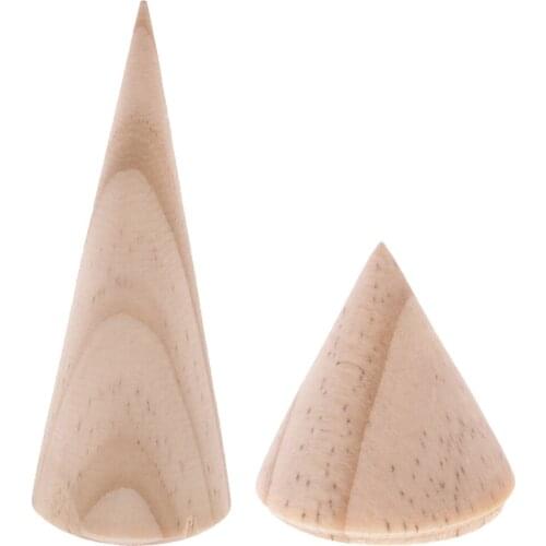 10pcs Wooden Natural Unpainted Rack for Ring Jewelry Display Stand Showcase