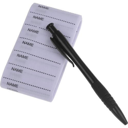 100pcs White Name Label Washable Iron on Labels Cartoon Pattern Fabric Tags Marker for School Clothes Accessories