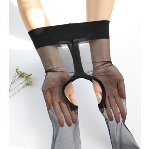 2Pairs/lot 0D Sexy Breathable Tights Transparent Women Open Crotch Pantyhose Ultra-thin Nylon Tights Stretchy Stockings Female