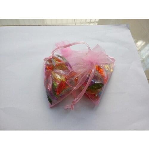200pcs 13*18 Pink gift bags for jewelry/wedding/christmas/birthday Organza Bags with handles Packaging Yarn bag