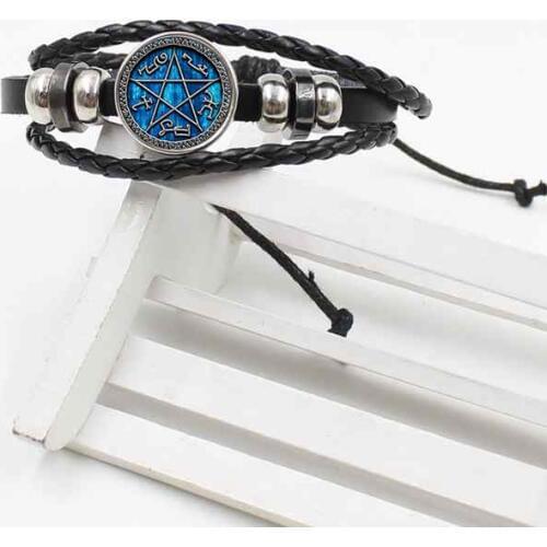 2019 new high quality time gem woven leather bracelet