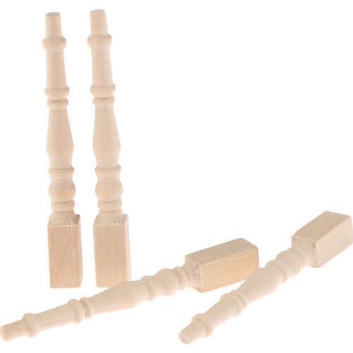 4Pcs/set Brain Game Kids Toys Dollhouse Miniature DIY Wooden 1:12 Furniture Leg Chair Table