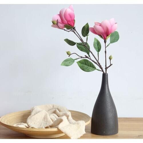 42cm Artificial Silk Flowers Orchid Magnolia Bouquet Fake Flower Branch For Wedding Decorate Home Decoration Party Accessory