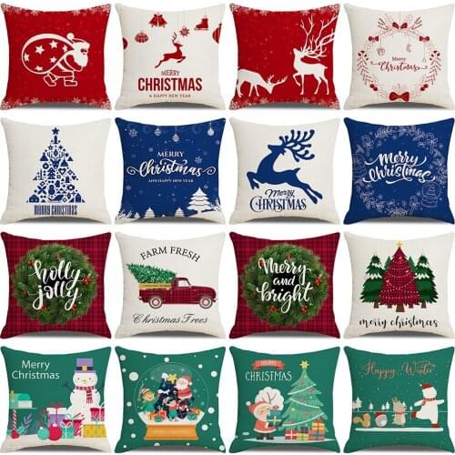 45X45 cm Christmas Throw Pillow Pillow Case Christmas Bedroom Sofa Decoration Pillow Case Merry Christmas Home Decoration
