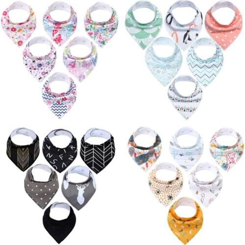6pcs Baby Bandana Drool Bibs for Drooling Saliva Towel For Newborn Baby Girls Boys Soft Cotton Toddler Newborn Baby bibs