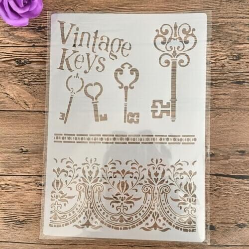 A4 29 * 21cm keys Mandala DIY Stencils Wall Painting Scrapbook Coloring Embossing Album Decorative Paper Card Template,wall