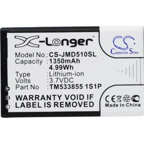 Cameron Sino 1350mAh battery for JBL MD-51W Play Up TM533855 1S1P Speaker Battery