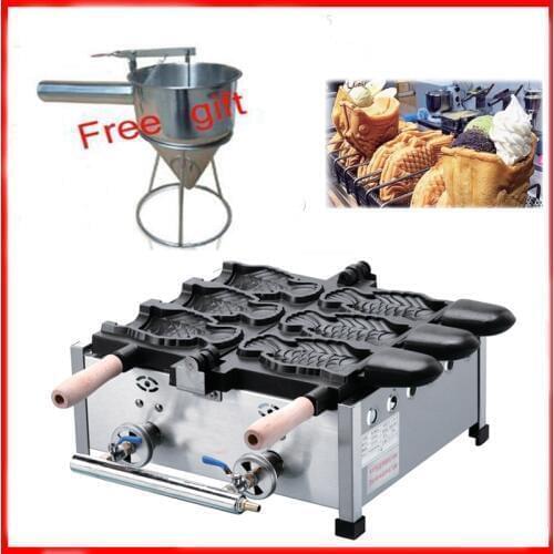 Free shipping 3 PCS Big Taiyaki Machine Ice Cream Fish Waffle Cone Open Mouth Taiyaki Maker