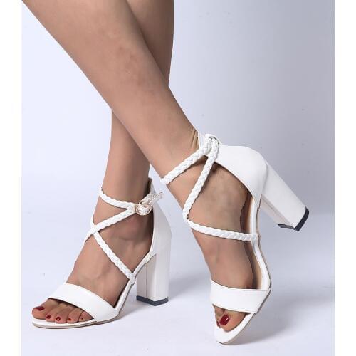 Womens Shoes Sandals Summer Open Toe Buckle Thick High Heel Sandals Casual schoenen vrouw zapatos de mujer de moda 2019