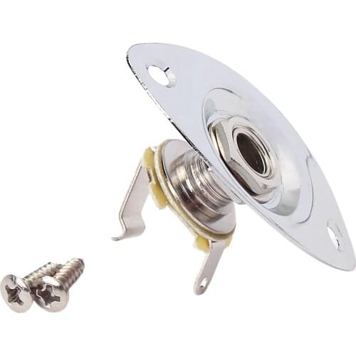 1 Piece 1/4'' Oval Indented Output Jack Plate Socket for Fender Guitar Replacement Parts