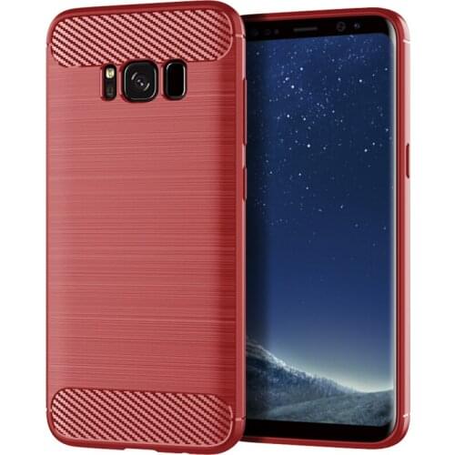 Carbon Fiber Phone Case for Samsung S8 Silicone TPU Rugged Armor Designed Silicone Rubber Bumper Case