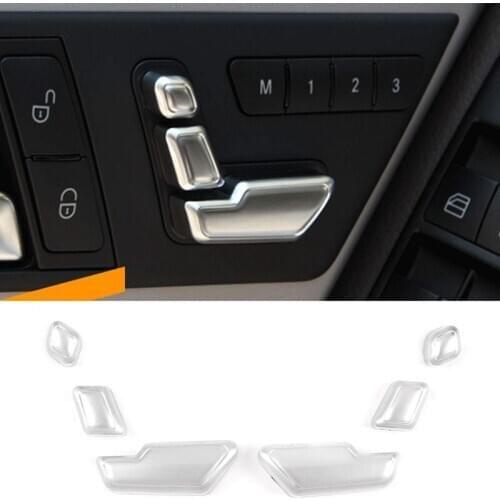 For Mercedes Benz C E GL GLA CLS ML Class W212 W218 X166 Silver Chrome Seat Adjust Button Switch Cover Trim