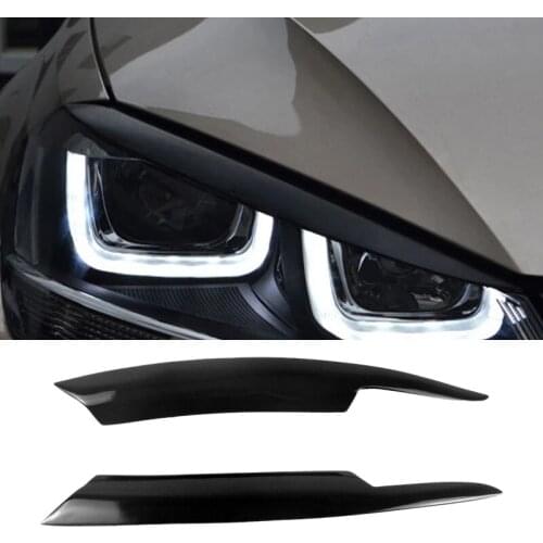 For Magotan 2012-2016 Glossy Black Car Sticker Front Headlights Eyebrow Eyelid Trim Cover Accessories