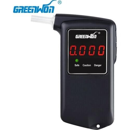 GREENWON Digital Alcohol Tester AT-858F Fuel Cell Breathalyzer Lock Box