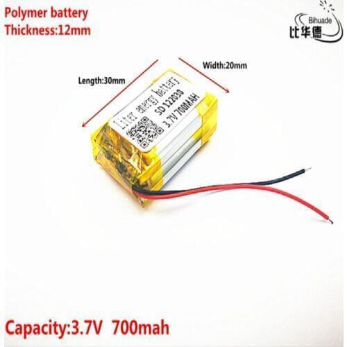 Good Qulity 3.7V,700mAH,122030 Polymer lithium ion / Li-ion battery for TOY,POWER BANK,GPS,mp3,mp4